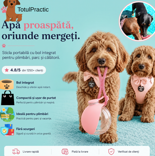 Sticlă Apă Portabilă Câini 285ml
